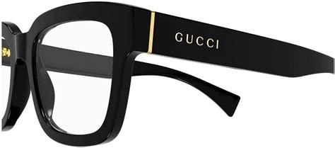 gucci gg1138o-001 black square unisex eyeglasses